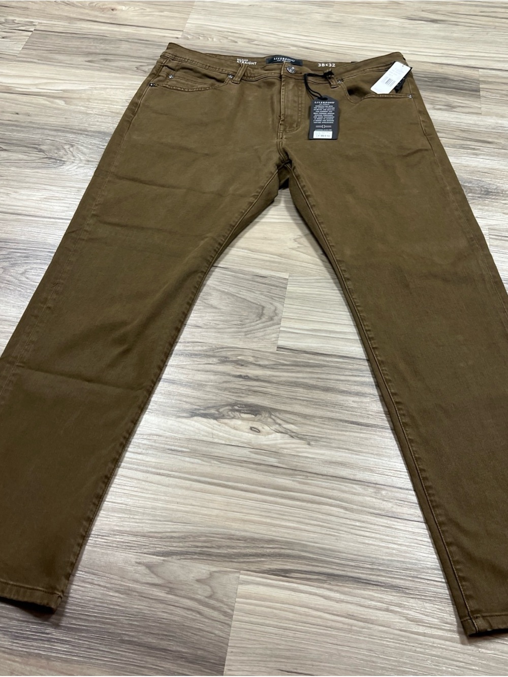 Liverpool Los Angeles Regent Relaxed Straight Pants Tobacco Men's 38x32 NWT $98